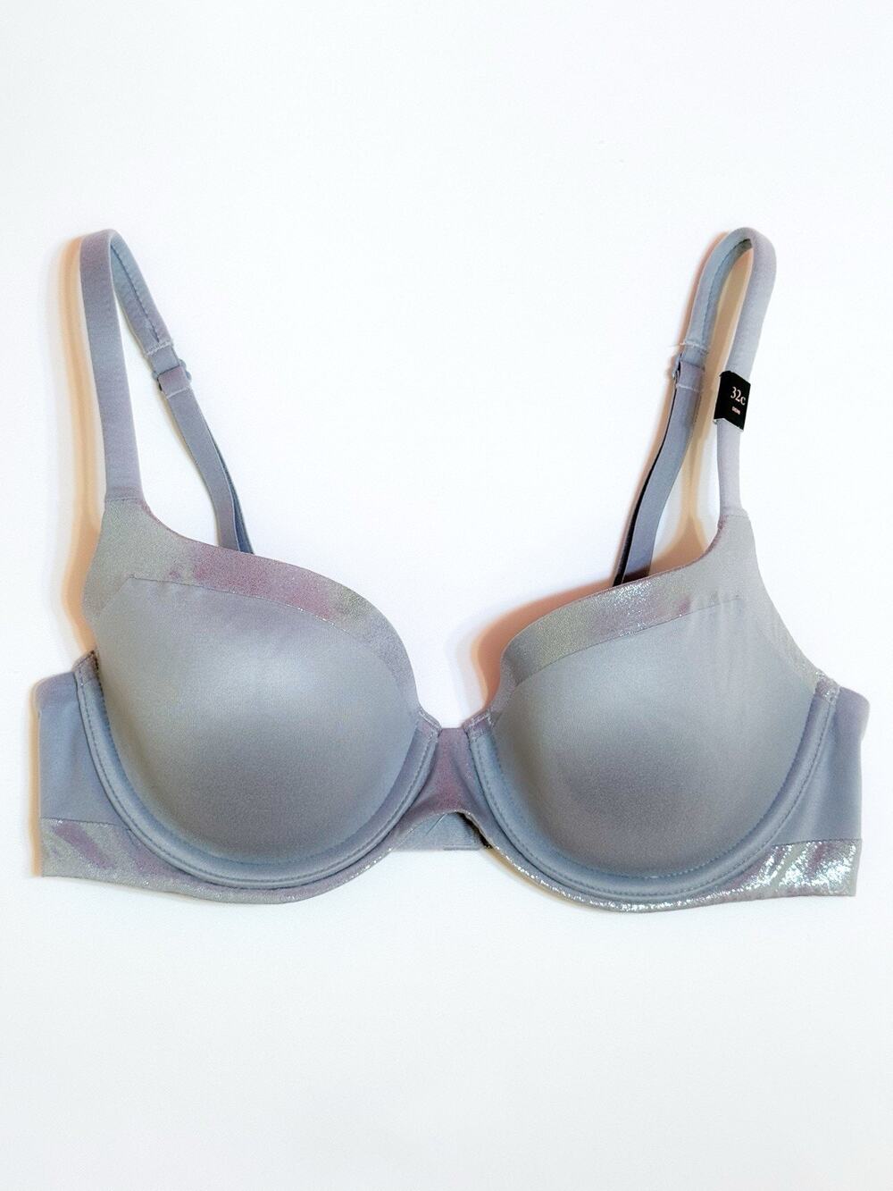 32 C Victoria Secret Women’s Grey Silver Metallic Rim Bra Sexy High Quality